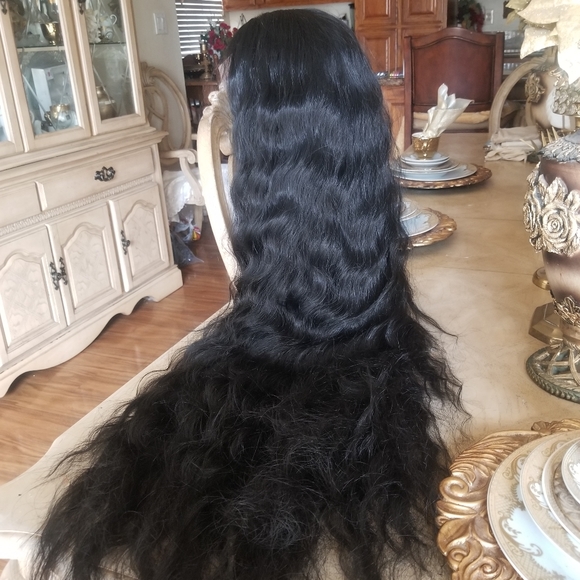 Black Curly Lace Front Wig - Picture 6 of 7